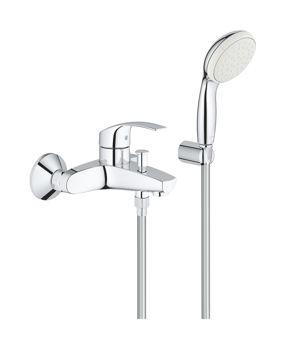 Darmowa Dostawa - Bateria wannowo-prysznicowa ścienna starlight chrome Grohe Eurosmart 3330220A