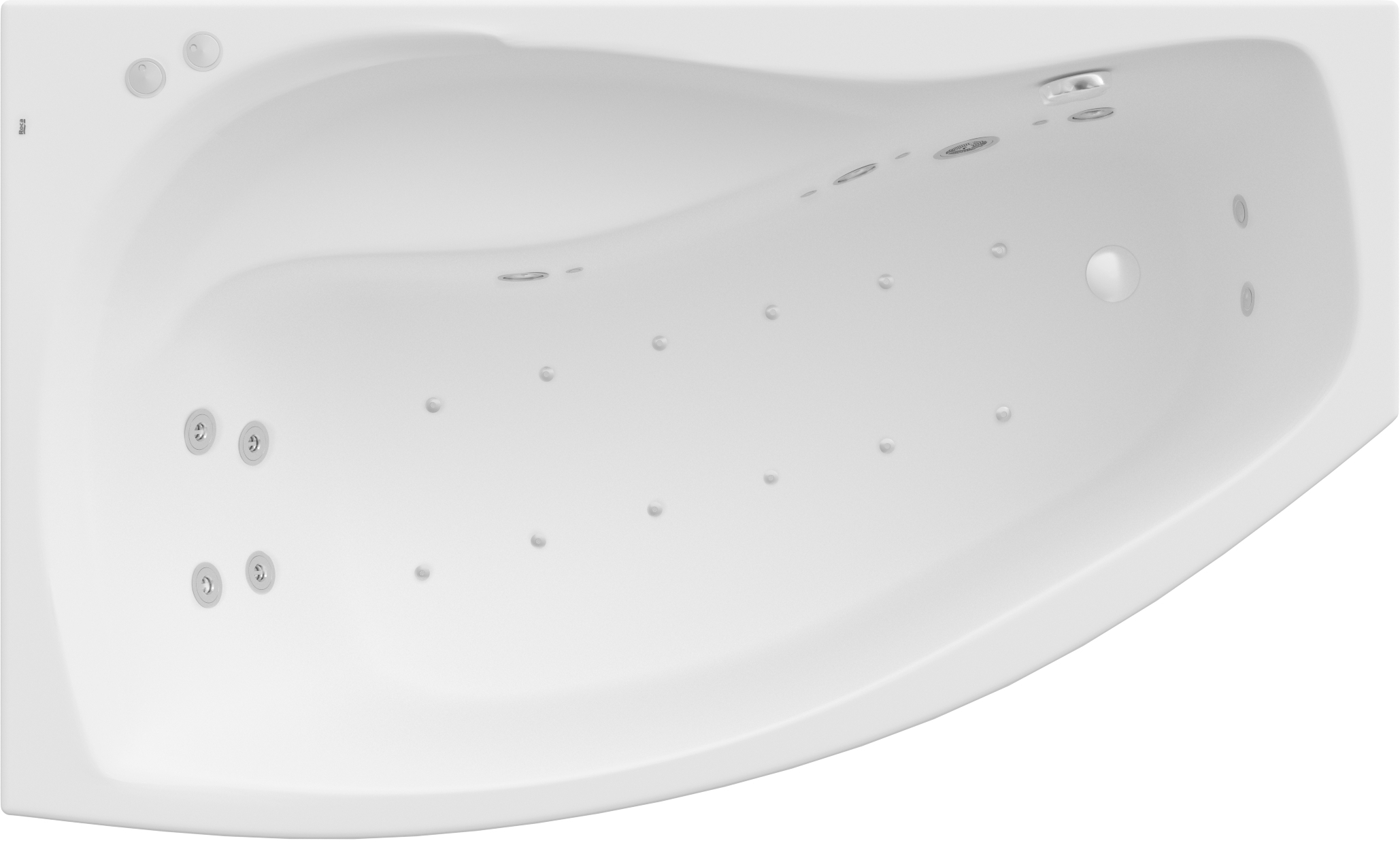 Darmowa Dostawa - Wanna z hydromasażem 150x90 cm asymetryczna biała Roca Nicole A24T141000