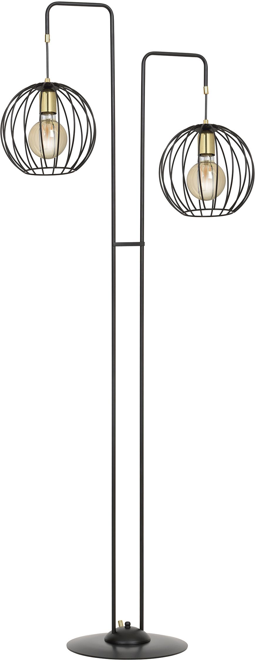 Darmowa Dostawa - Lampa stojąca 2x15 W czarna-złota Emibig Albio 144LP2