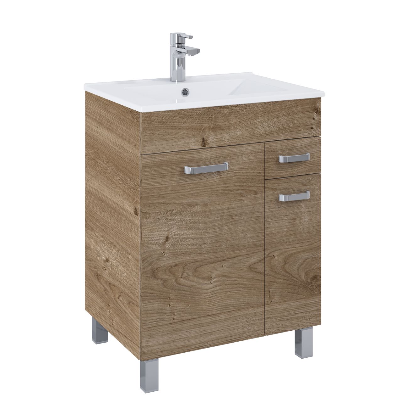 Darmowa Dostawa - Umywalka z szafką 60 cm dąb Elita Sunn RE169212007050