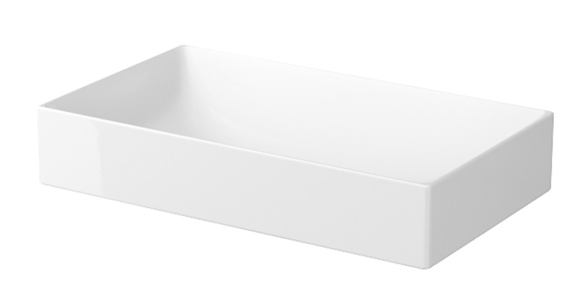 Darmowa Dostawa - Umywalka 60x35 cm prostokątna nablatowa biała Cersanit Inverto K671008ECO