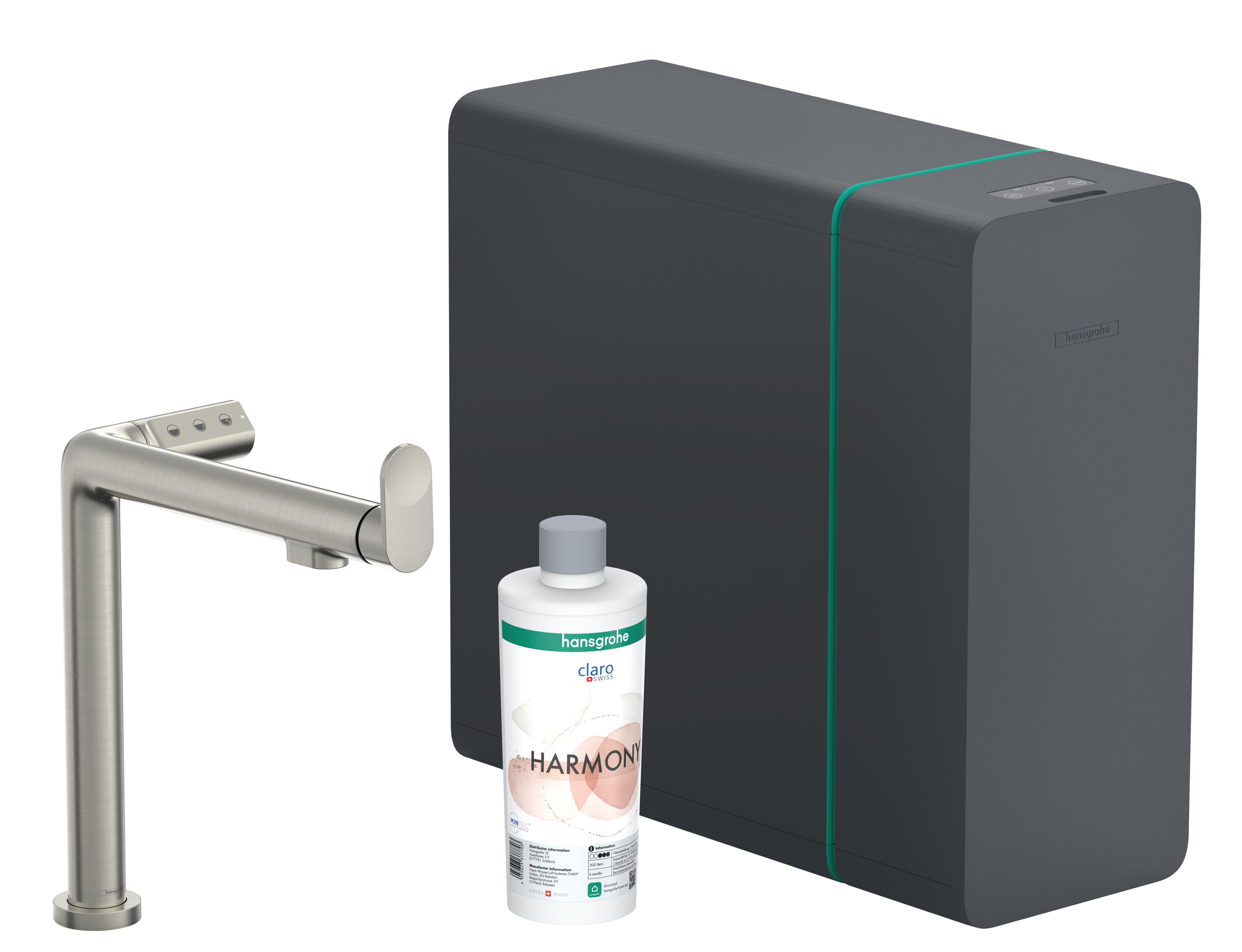 Darmowa Dostawa - Bateria kuchenna z filtrem stojąca stal szlachetna Hansgrohe Aqittura M91 76837800