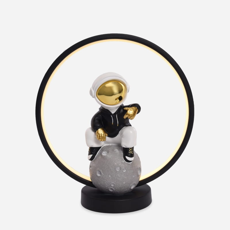 Darmowa Dostawa - Lampka nocna 1x4 W biała-czarna-złota Zuma Line Astronauta EX15S020U1