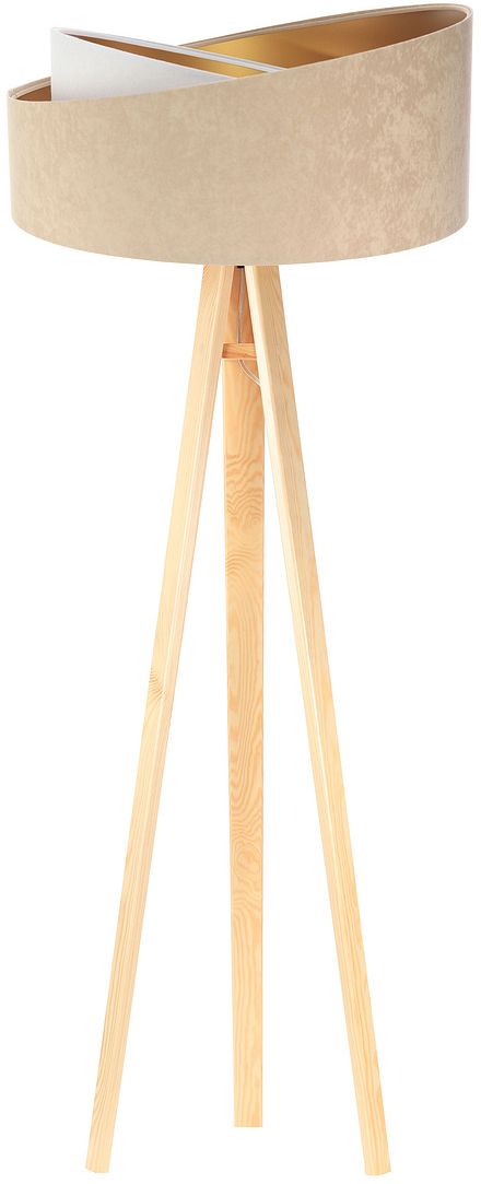 Darmowa Dostawa - Lampa stojąca 1x60 W złota-drewno-beżowa BPS Koncept Galaxy 060P030