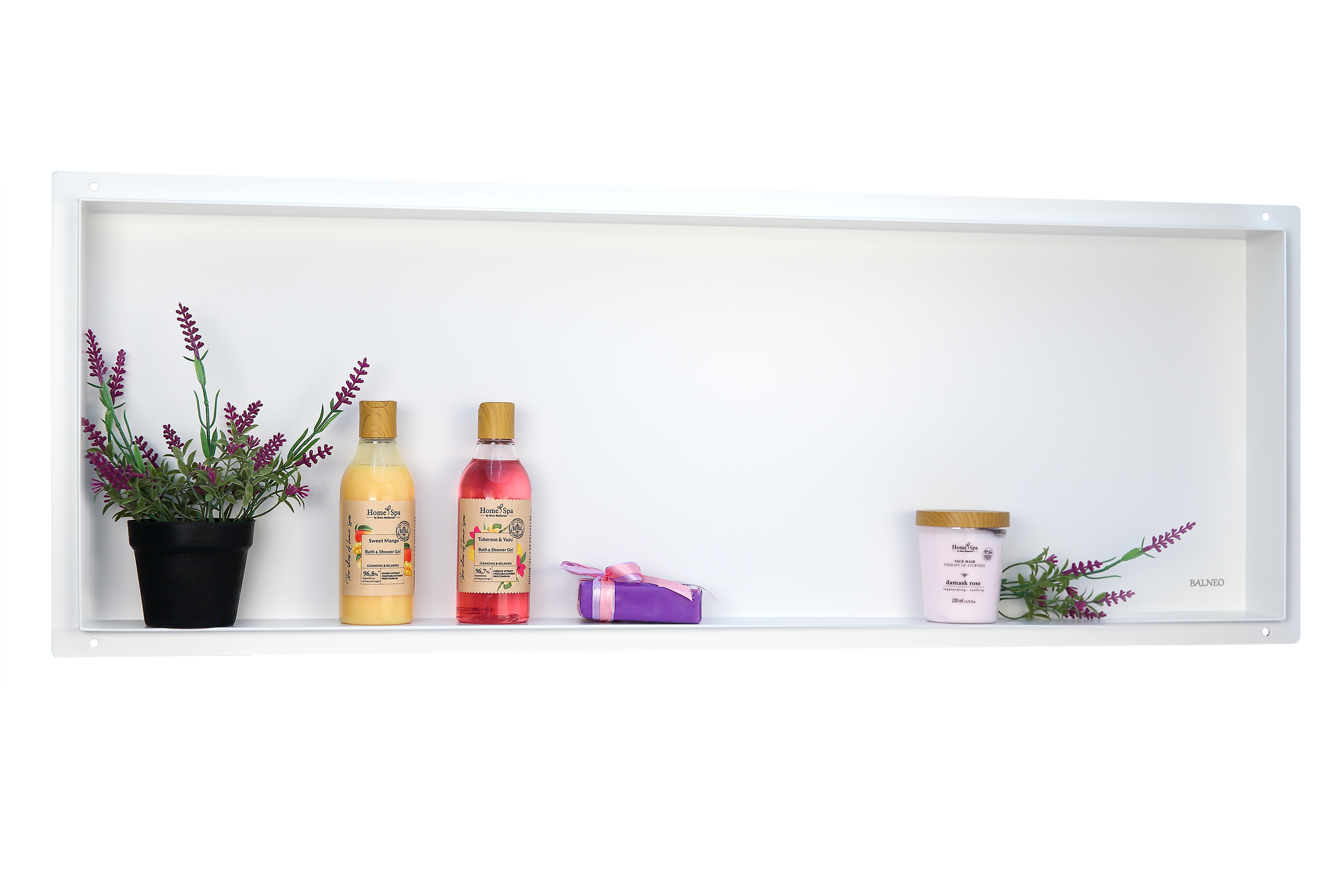 Darmowa Dostawa - Półka wnękowa 90 cm biała Balneo Wall-Box No Rim White OBWH6NR