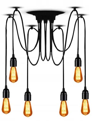 Darmowa Dostawa - Lampa wisząca 6x60 W czarna TooLight Spider OSW00017
