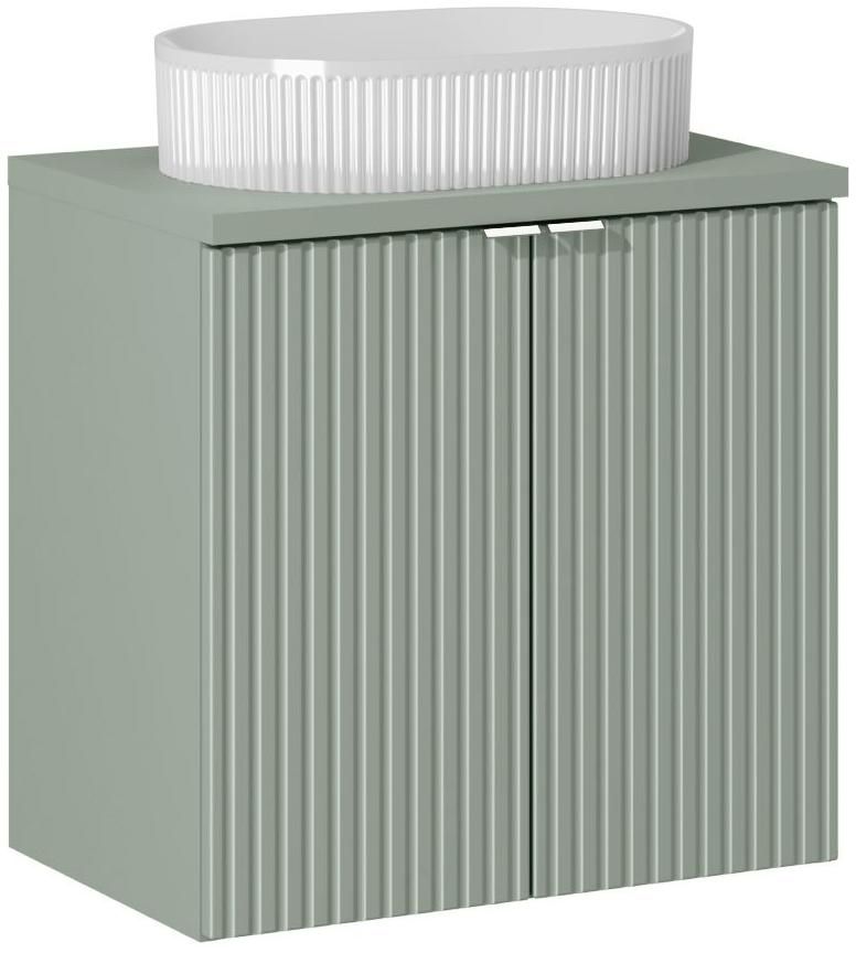 Darmowa Dostawa - Umywalka z szafką i blatem 60 cm zieloną Comad Line Reed Green SETLRGBRG60CMDUNBEYOND5WHITE