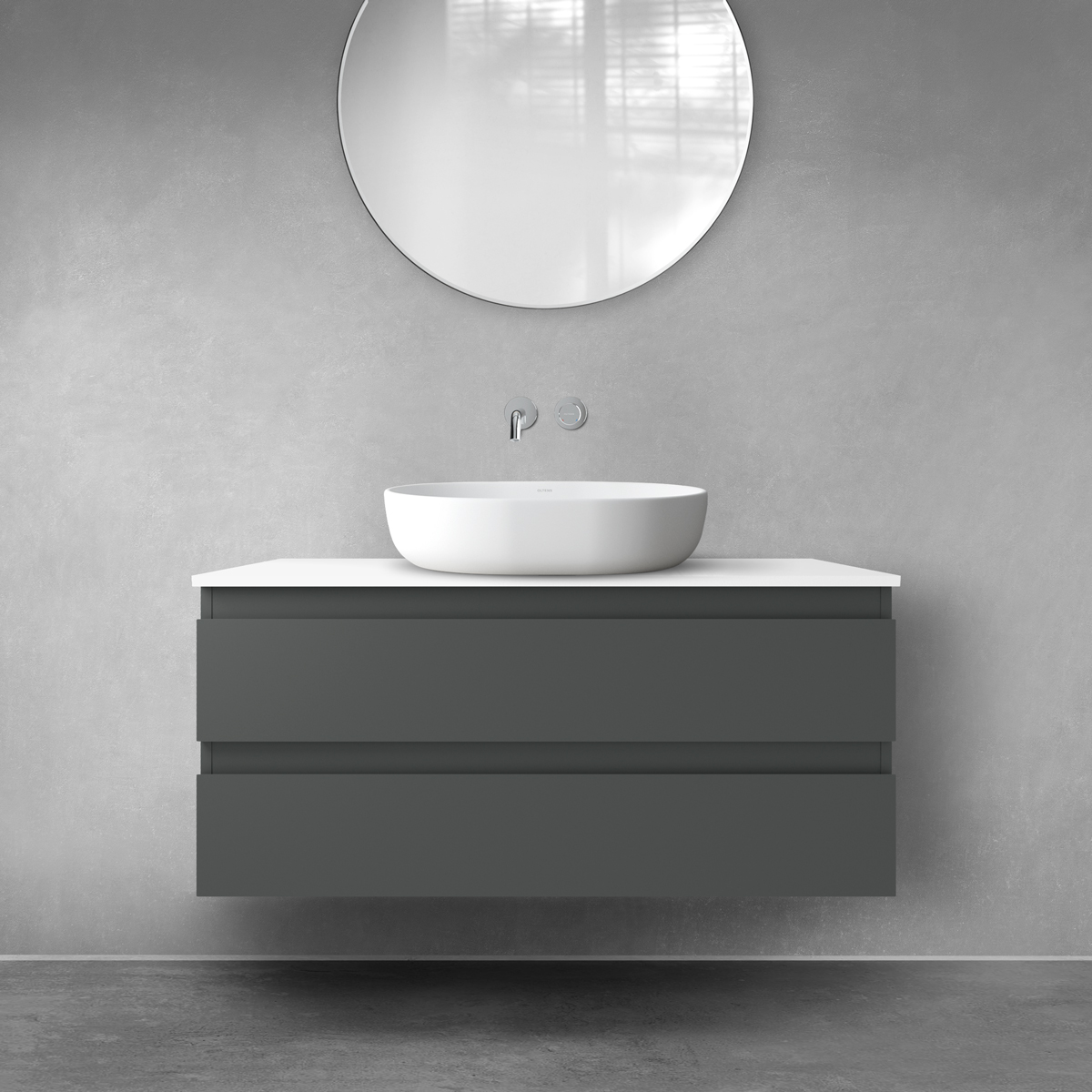 Darmowa Dostawa - Szafka z blatem 100x46.4x48.6 cm podumywalkowa wisząca biała Oltens Vernal 68123400