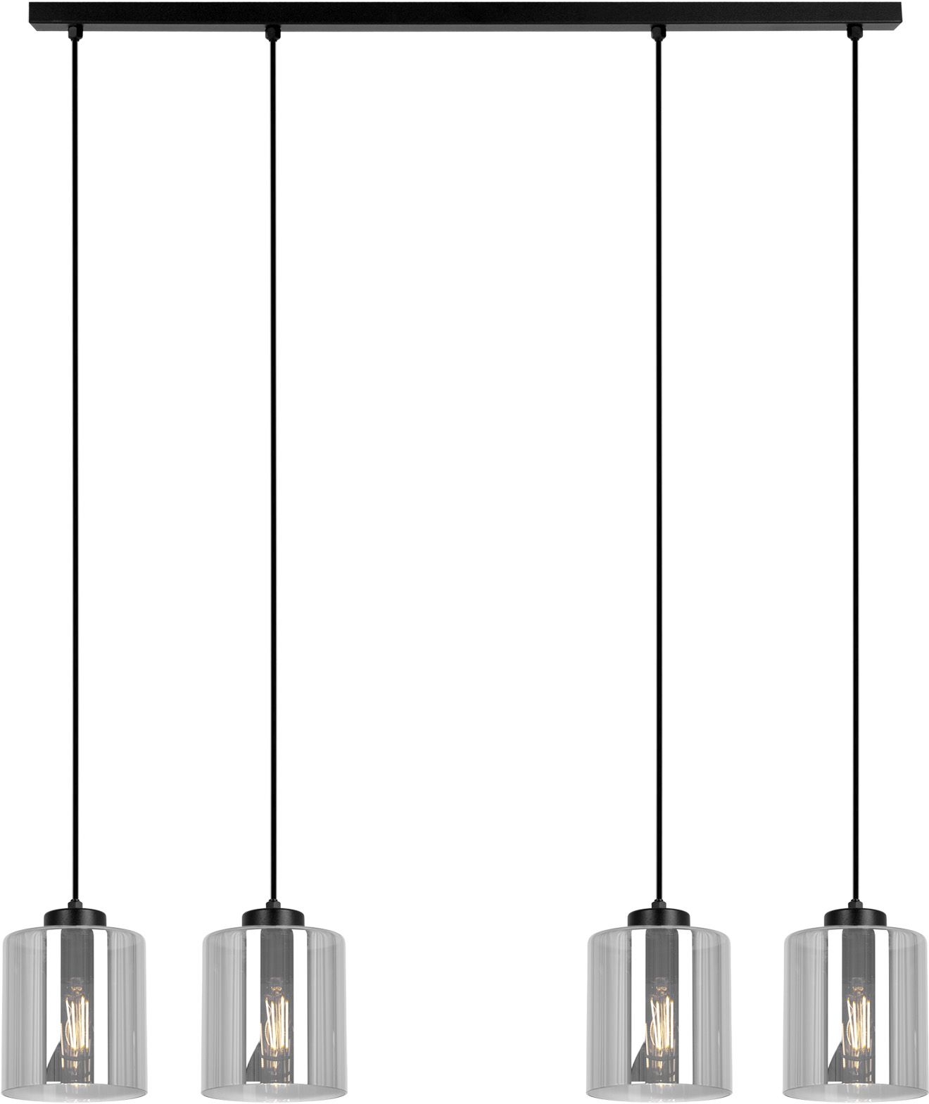 Darmowa Dostawa - Lampa wisząca 4x15 W czarna-grafitowa Kaja Miri K5576