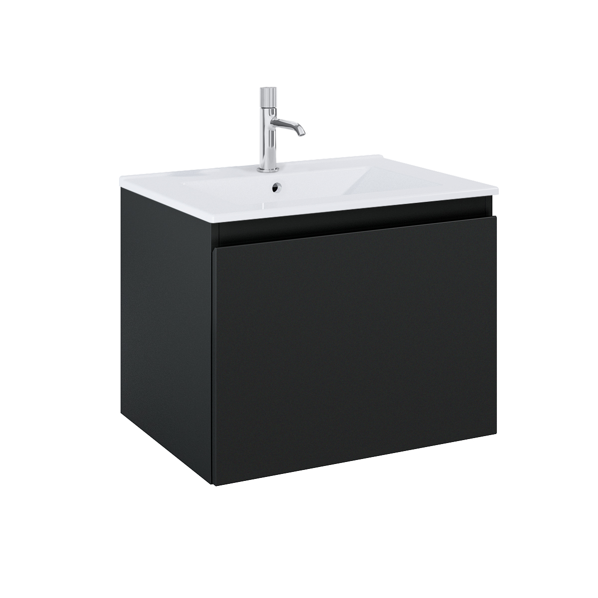 Darmowa Dostawa - Umywalka z szafką 60 cm czarną Oltens Vernal 68012300