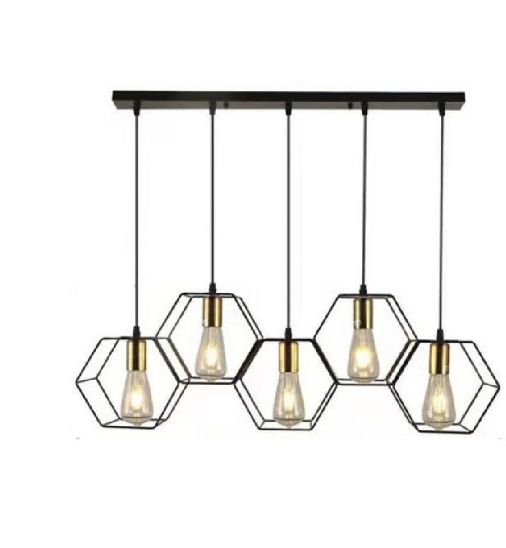 Darmowa Dostawa - Lampa wisząca 5x8 W czarna Abigali Retro ABIGALILWH5XE27