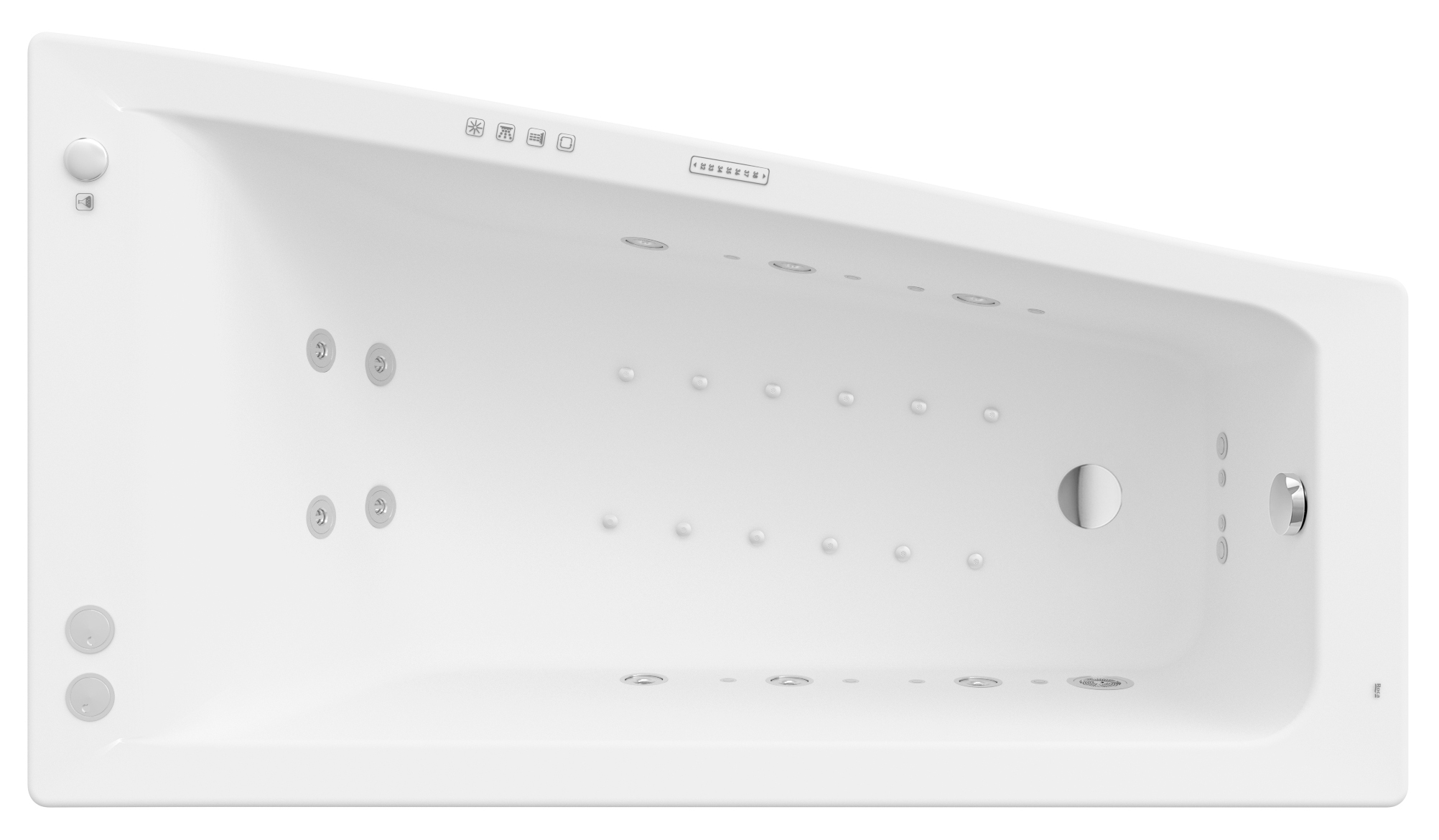 Darmowa Dostawa - Wanna z hydromasażem 160x90 cm asymetryczna biała Roca Easy A24T295000