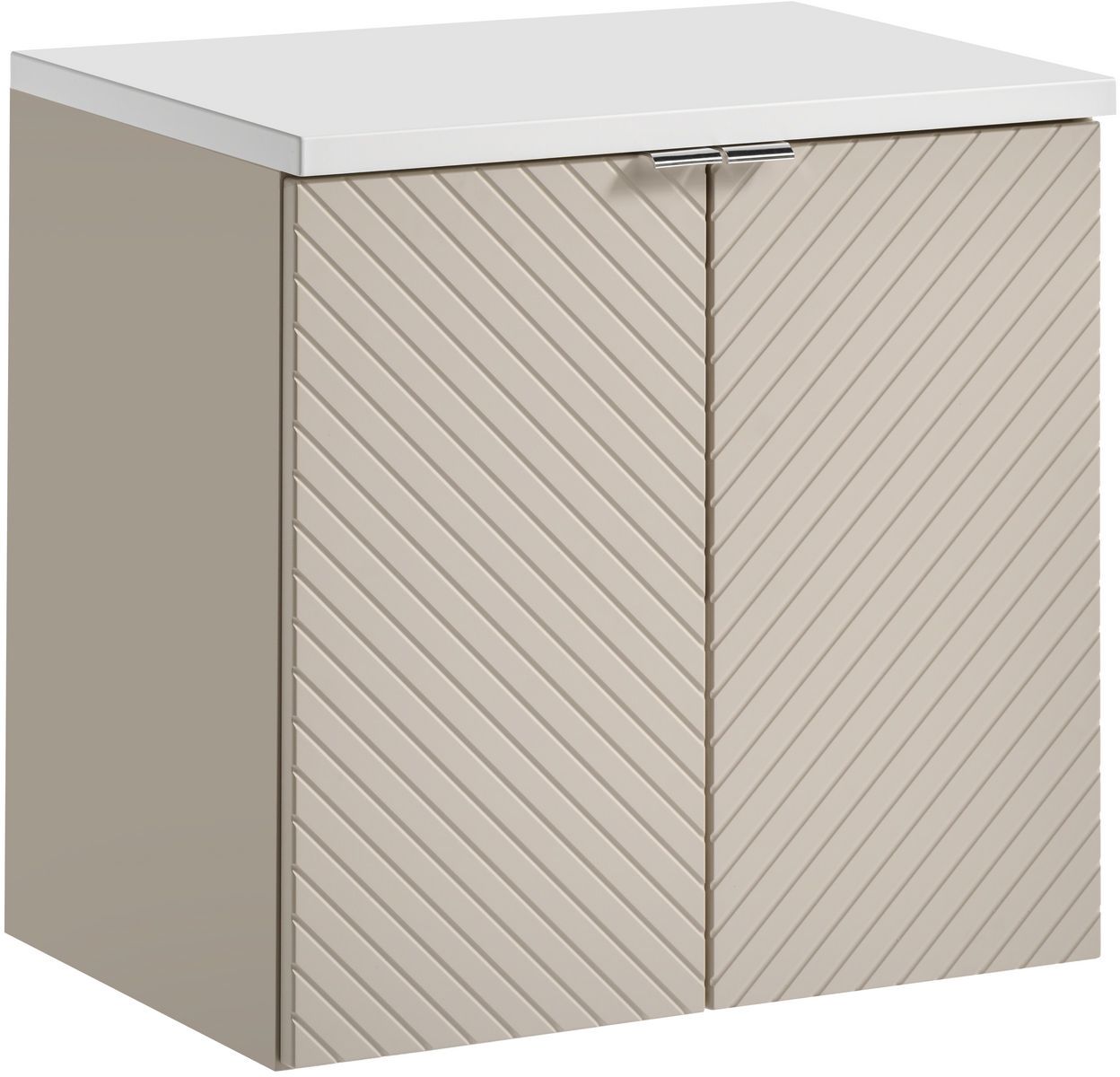 Darmowa Dostawa - Szafka z blatem 60x39x57 cm podumywalkowa wisząca beżowa Comad Viva Cashmere SETVICBWHITE60CMD