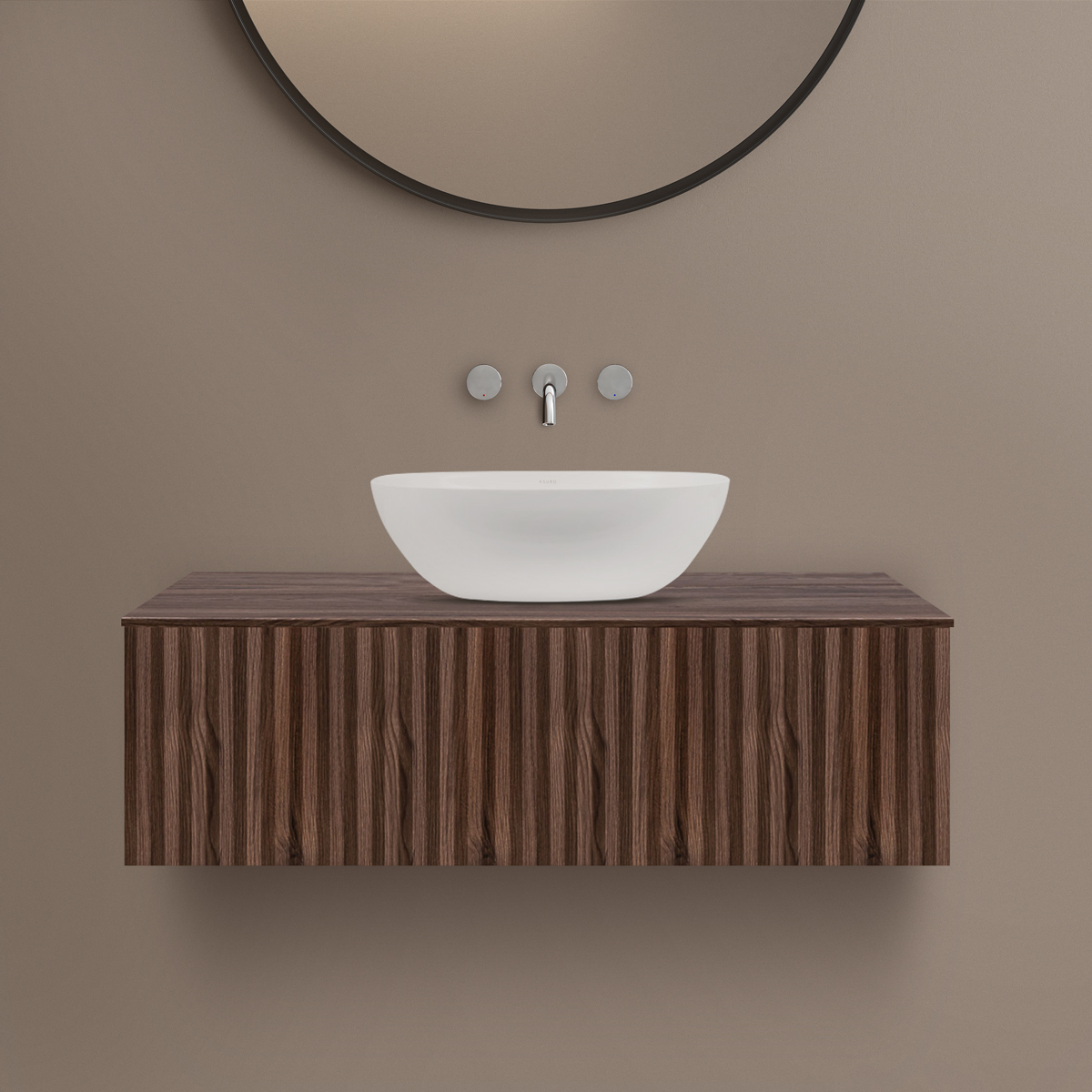 Darmowa Dostawa - Szafka z blatem 100.3x46.9x31.2 cm podumywalkowa wisząca orzech Ksuro 02 58003060