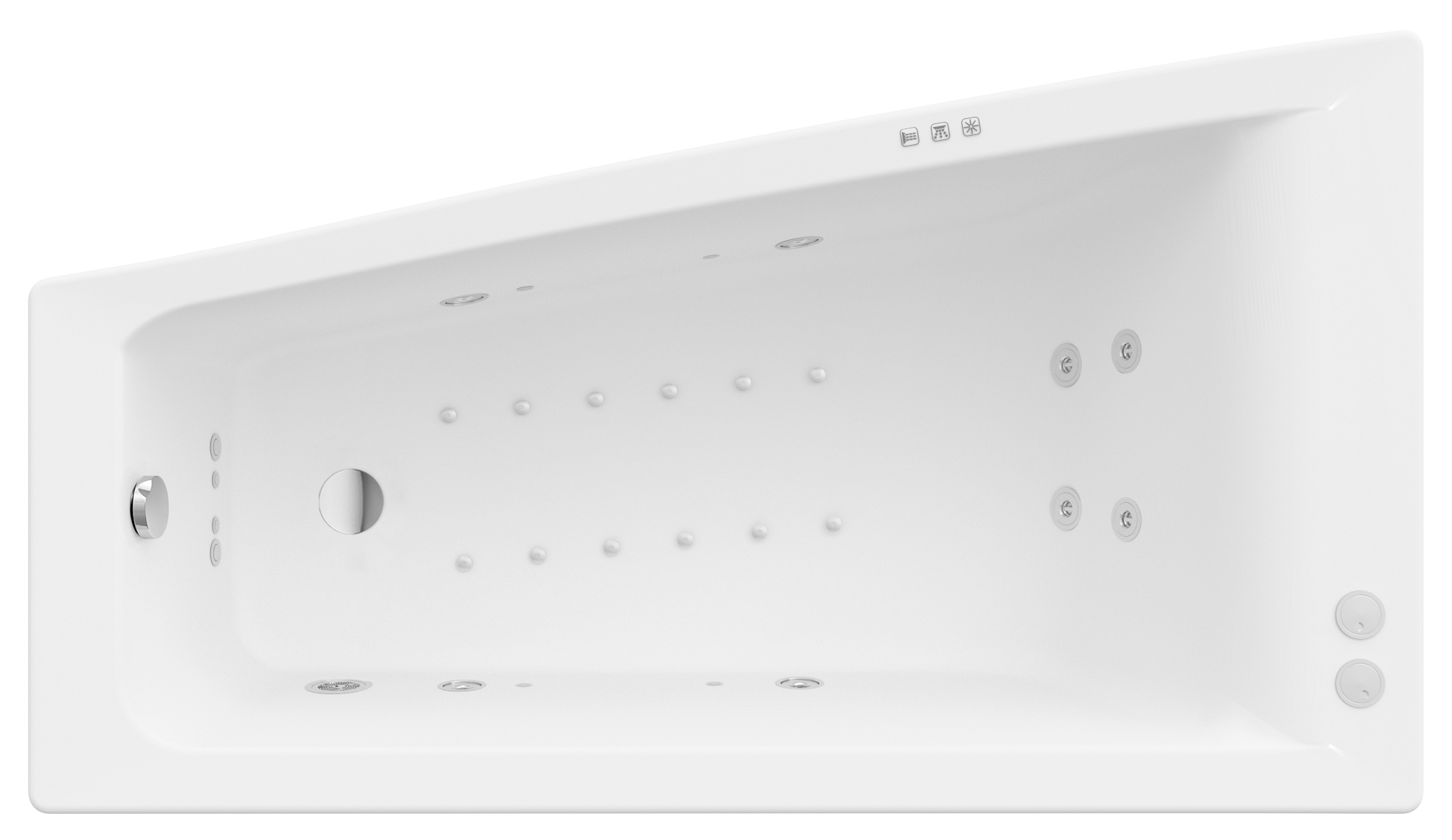 Darmowa Dostawa - Wanna z hydromasażem 160x90 cm asymetryczna biała Roca Easy A24T300000