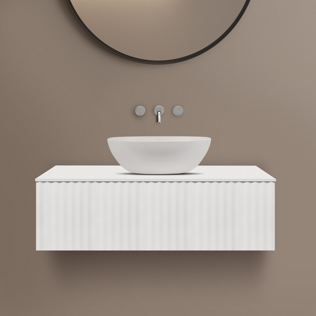 Darmowa Dostawa - Szafka z blatem 100.3x46.9x31.2 cm podumywalkowa wisząca biała Ksuro 02 58003000