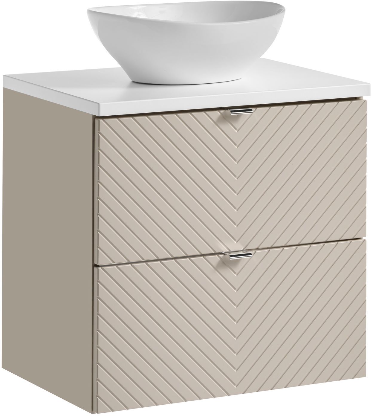 Darmowa Dostawa - Umywalka z szafką i blatem 60 cm beżową Comad Viva Cashmere SETVICBWHITE60CMSUNLOLAGW