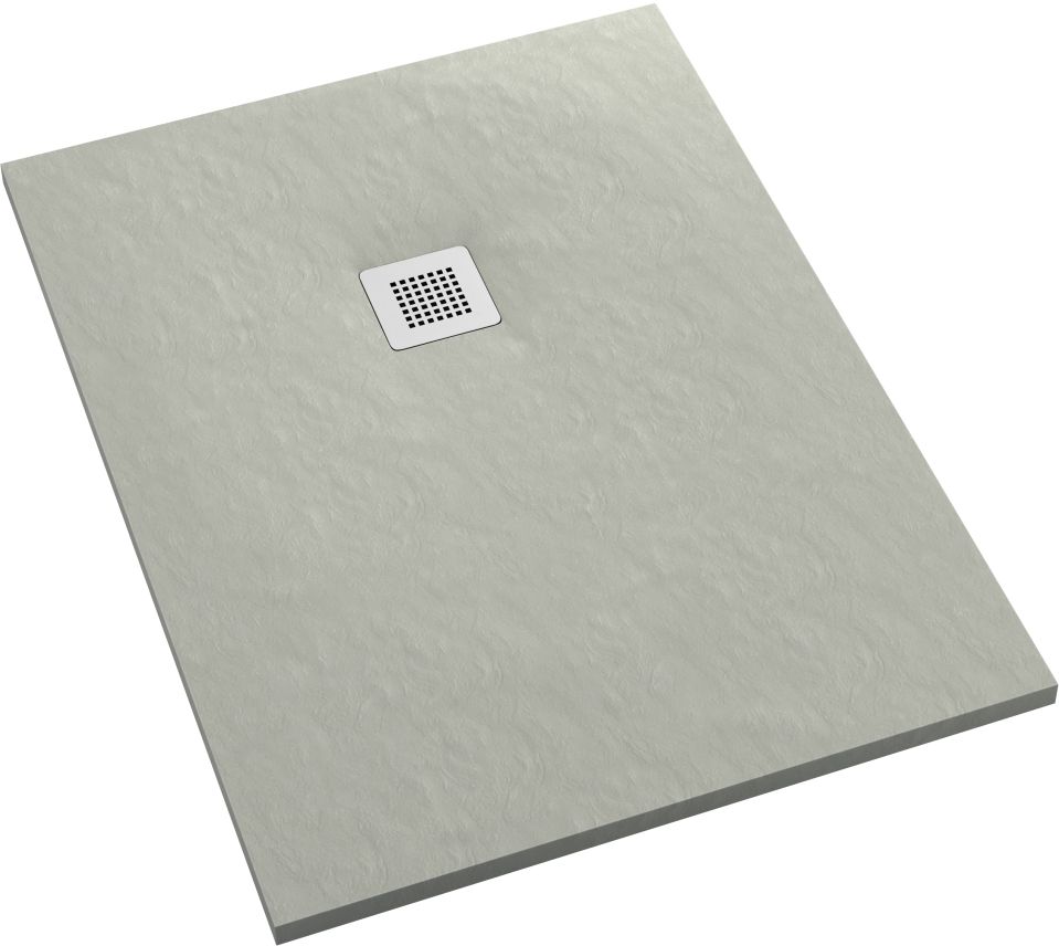 Darmowa Dostawa - Brodzik prostokątny z maskownicą 90x80 cm cement Schedpol Kalait Cement Stone 33155CTSTM2