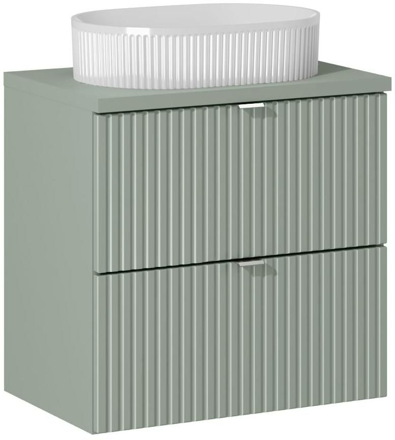 Darmowa Dostawa - Umywalka z szafką i blatem 60 cm zieloną Comad Line Reed Green SETLRGBRG60CMSUNBEYOND5WHITE