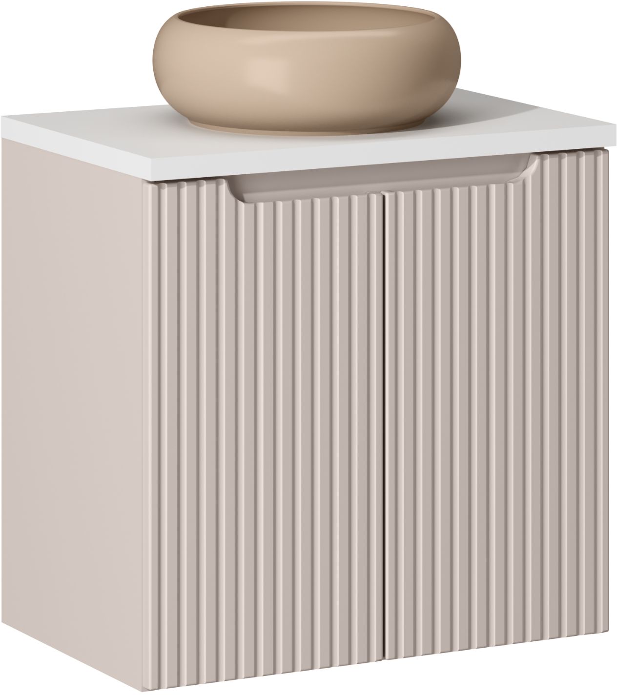 Darmowa Dostawa - Umywalka z szafką 60 cm beżową Comad Nova Cashmere SETNOCBWHITE60CMDUNWIKIC