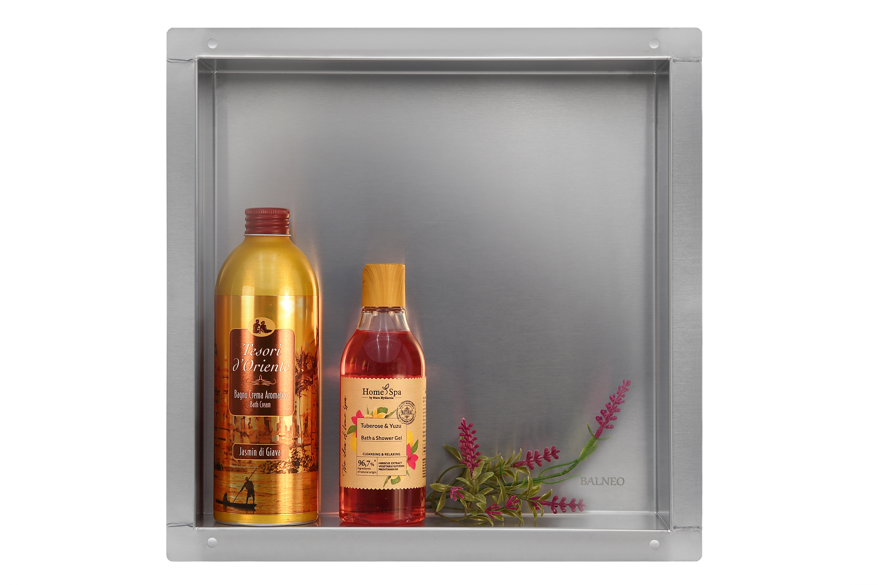 Darmowa Dostawa - Półka wnękowa 30 cm stal Balneo Wall-Box No Rim Inox OBIN1NR