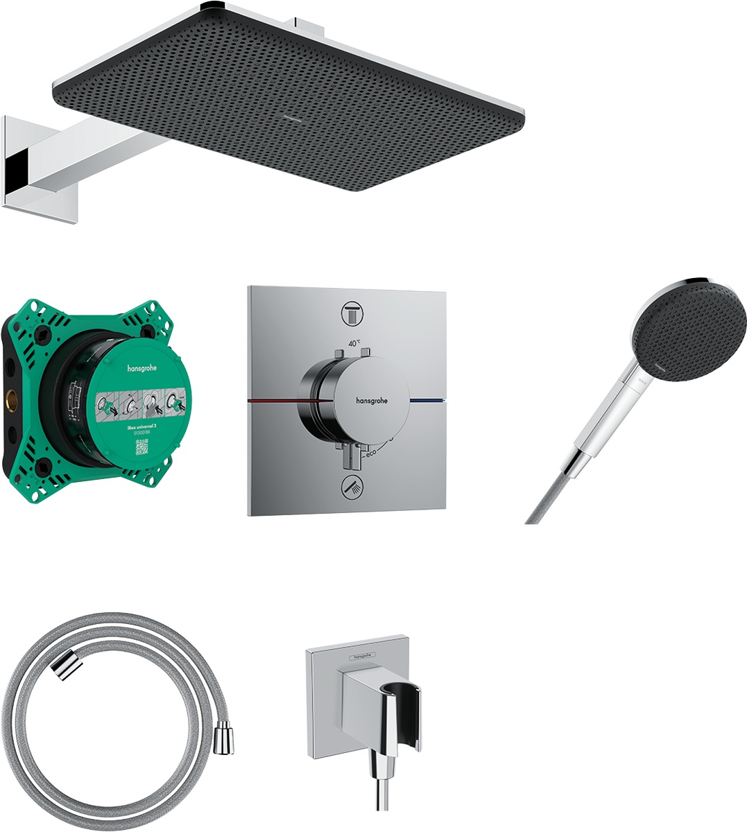 Darmowa Dostawa - Zestaw prysznicowy podtynkowy termostatyczny z deszczownicą chrom Hansgrohe Raindance Alive Q 24620000