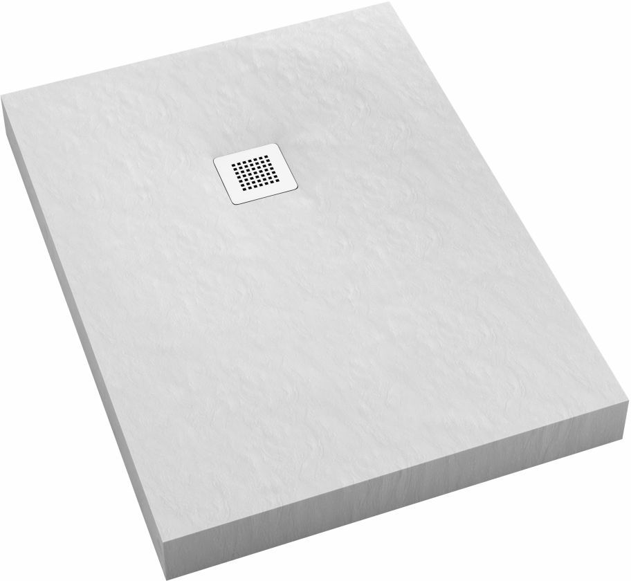 Darmowa Dostawa - Brodzik prostokątny + maskownica 90x80 cm Schedpol New Horizons White Stone 33355BSTM2