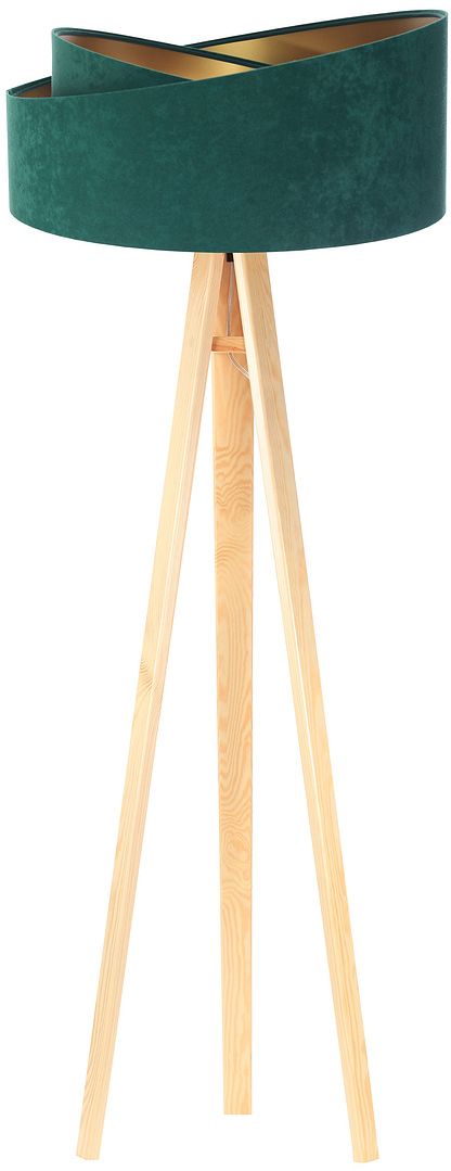 Darmowa Dostawa - Lampa stojąca 1x60 W zielona-złota-drewno BPS Koncept Galaxy 060P003