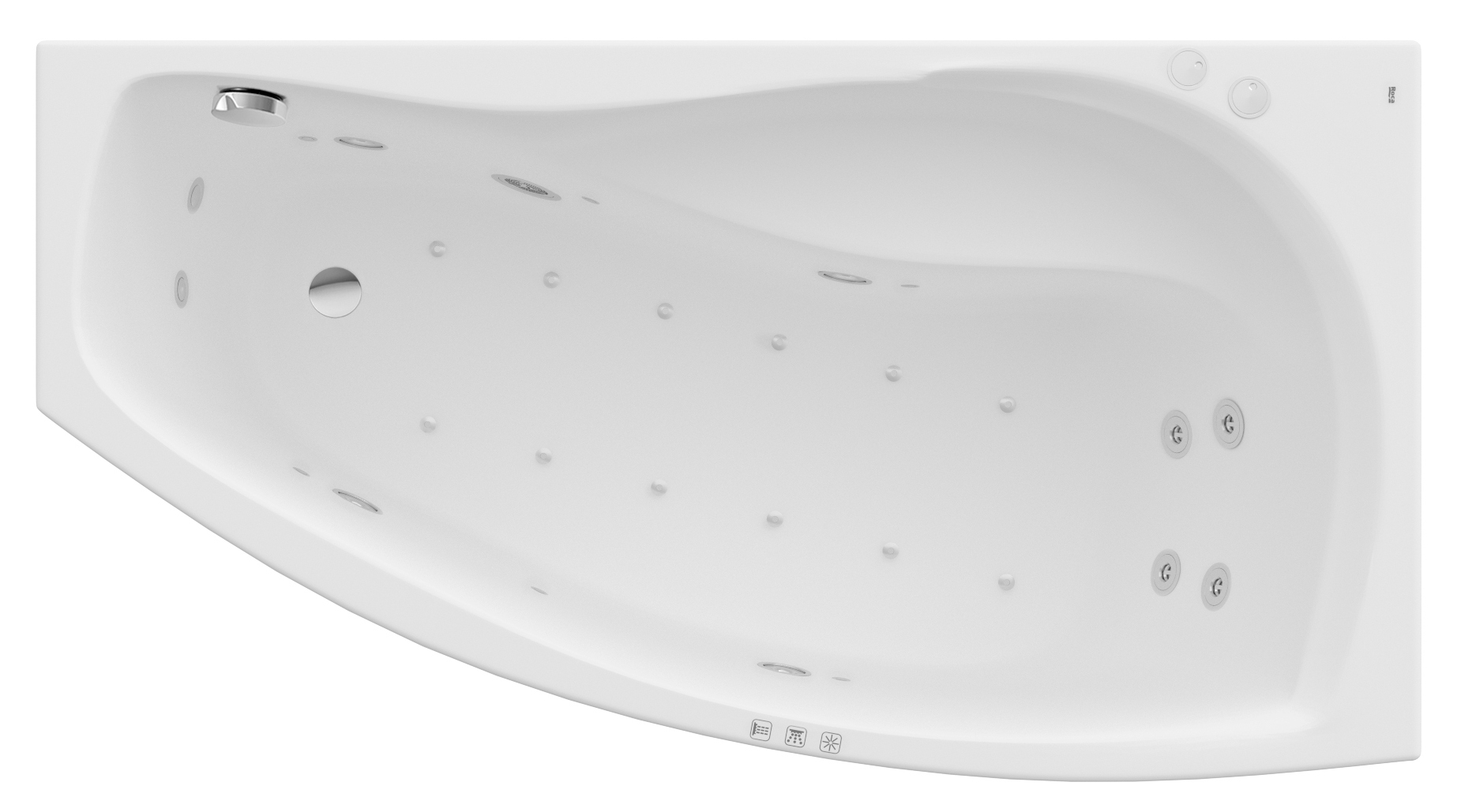 Darmowa Dostawa - Wanna z hydromasażem 140x75 cm asymetryczna biała Roca Nicole A24T117000