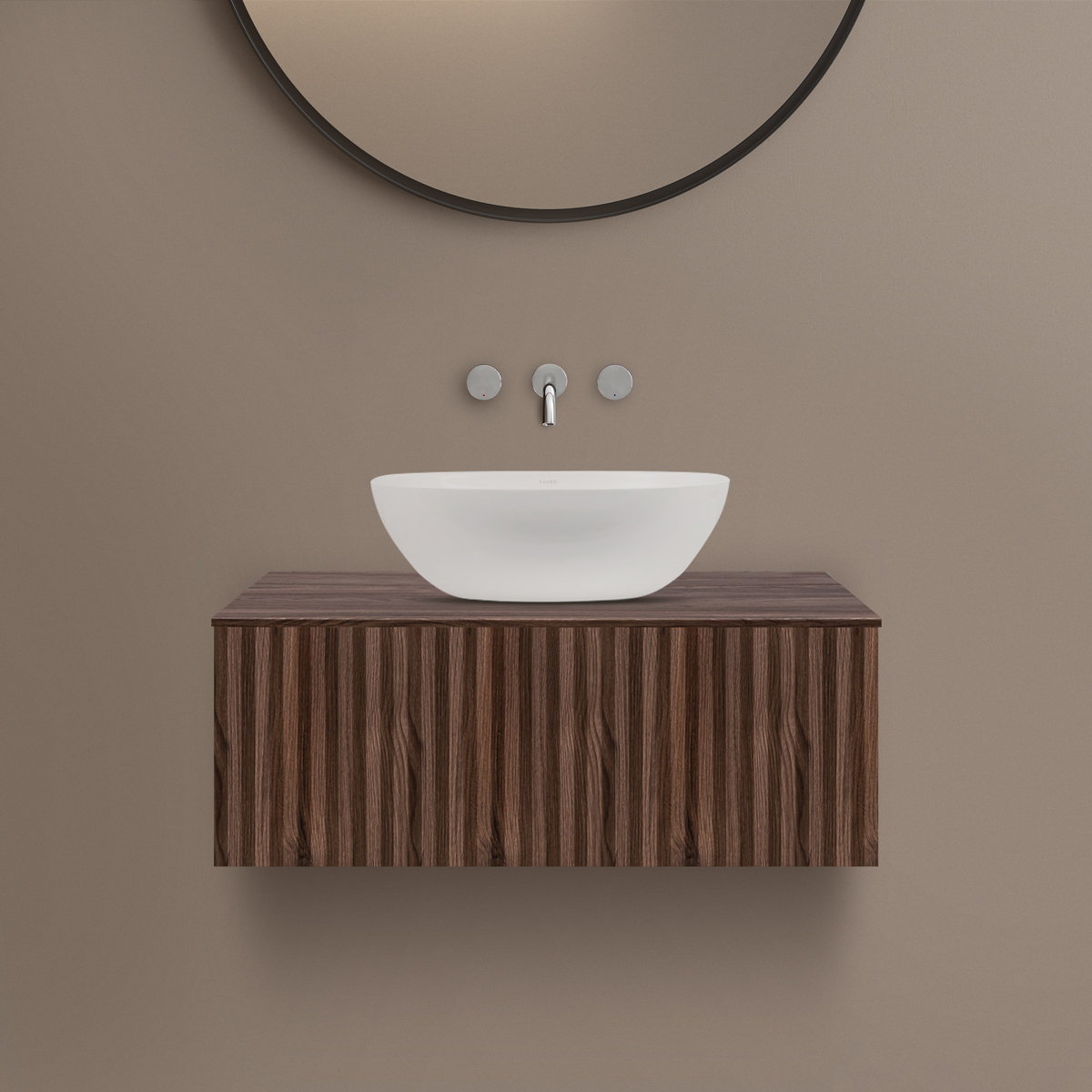 Darmowa Dostawa - Szafka z blatem 80.3x46.9x31.2 cm podumywalkowa wisząca orzech Ksuro 02 58002060