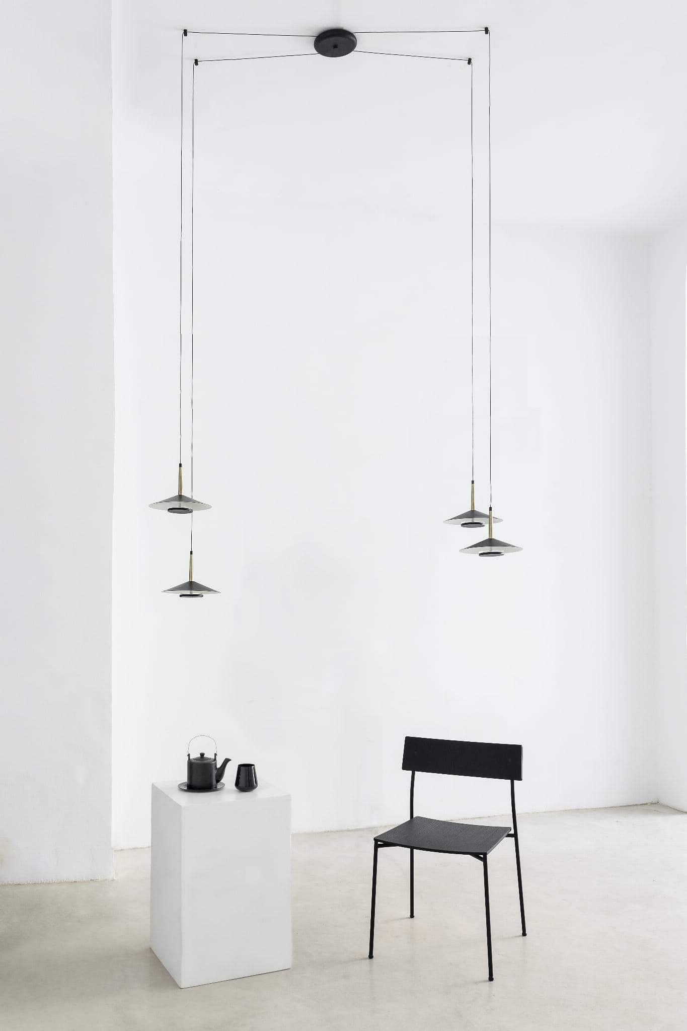 Darmowa Dostawa - Lampa wisząca 4x8 W czarna-mosiądz Mantra Orion 7307