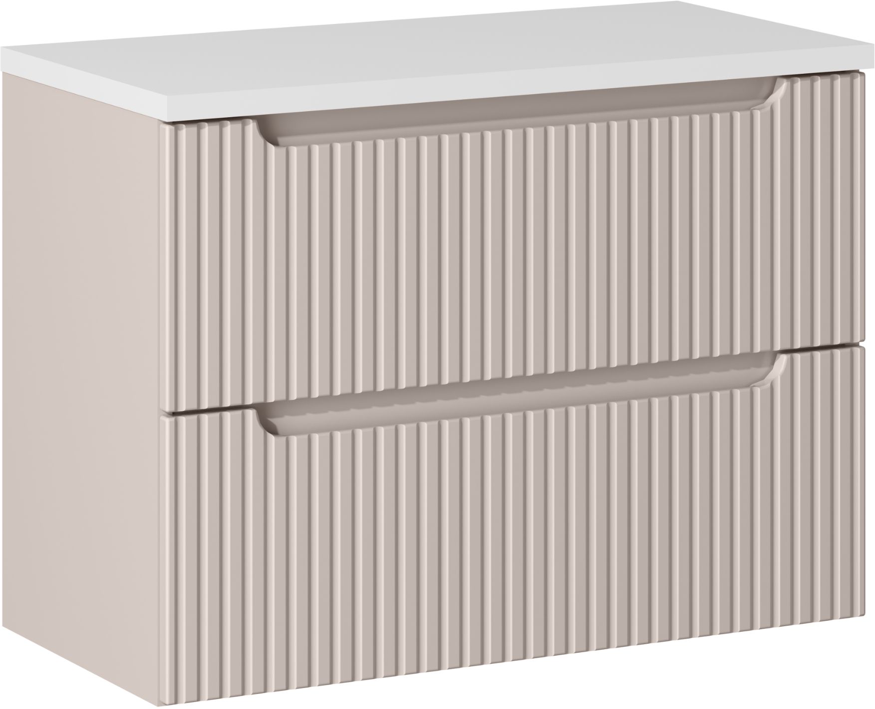 Darmowa Dostawa - Szafka z blatem 80x39x57 cm podumywalkowa wisząca beżowa Comad Nova Cashmere SETNOCBWHITE80CMS