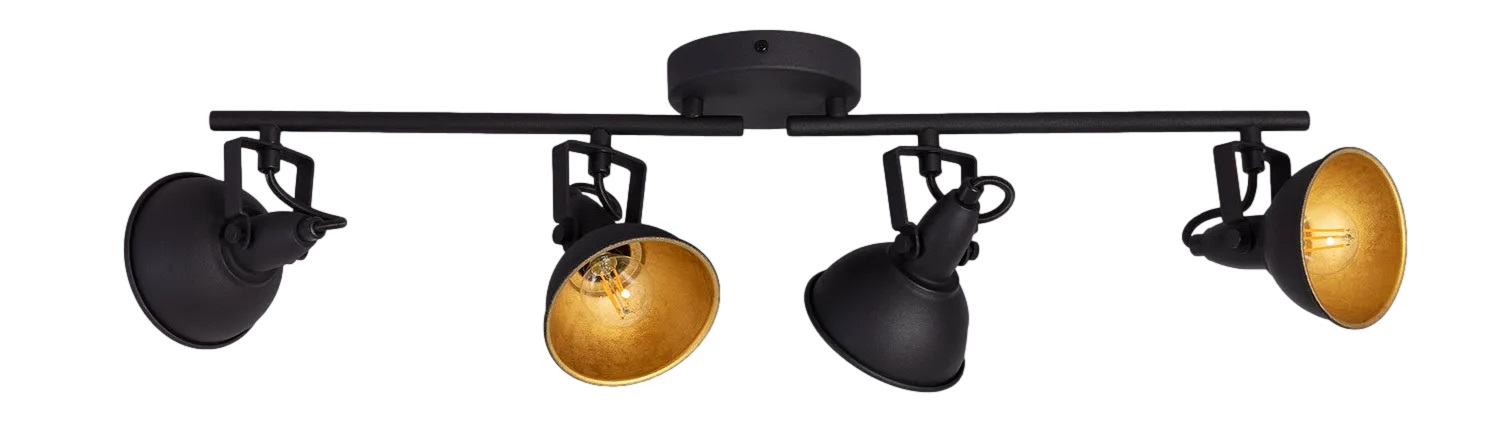 Darmowa Dostawa - Lampa wisząca 4x20 W czarna Abruzzo Retro ABRRROC4XE14