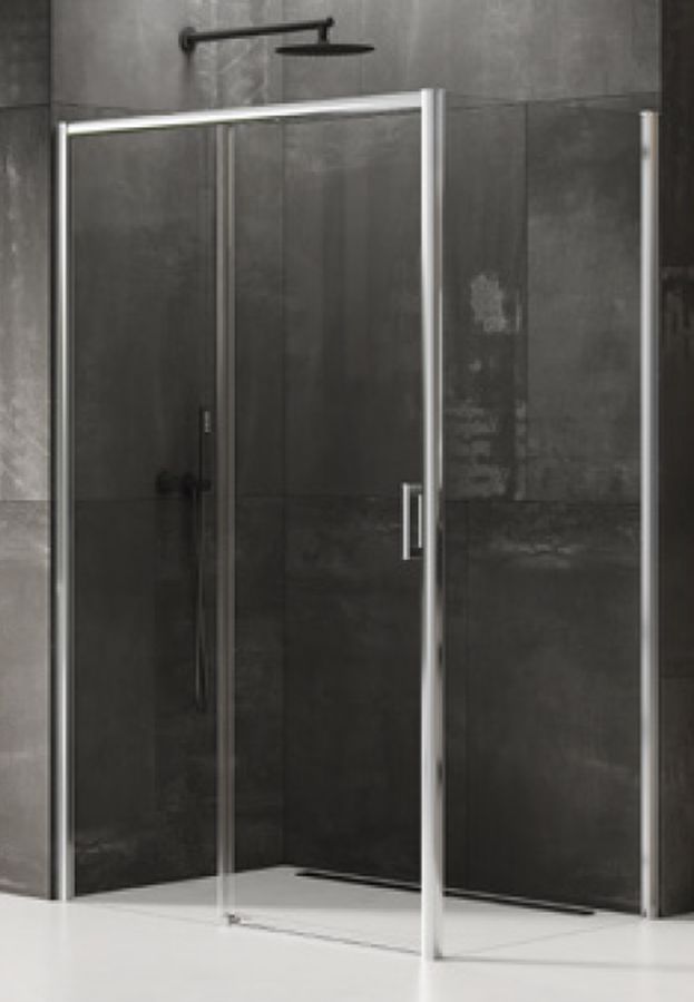 Darmowa Dostawa - Kabina prysznicowa 150x80 cm prostokątna chrom połysk/szkło przezroczyste New Trendy Prime D0308A/D0123B