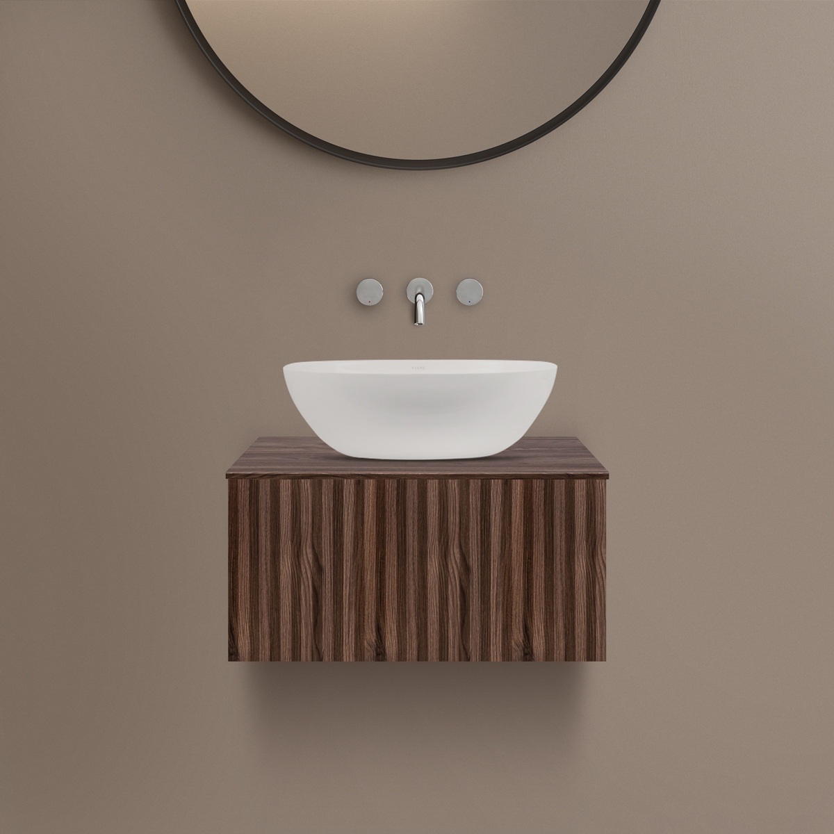 Darmowa Dostawa - Szafka z blatem 60.3x46.9x31.2 cm podumywalkowa wisząca orzech Ksuro 02 58001060