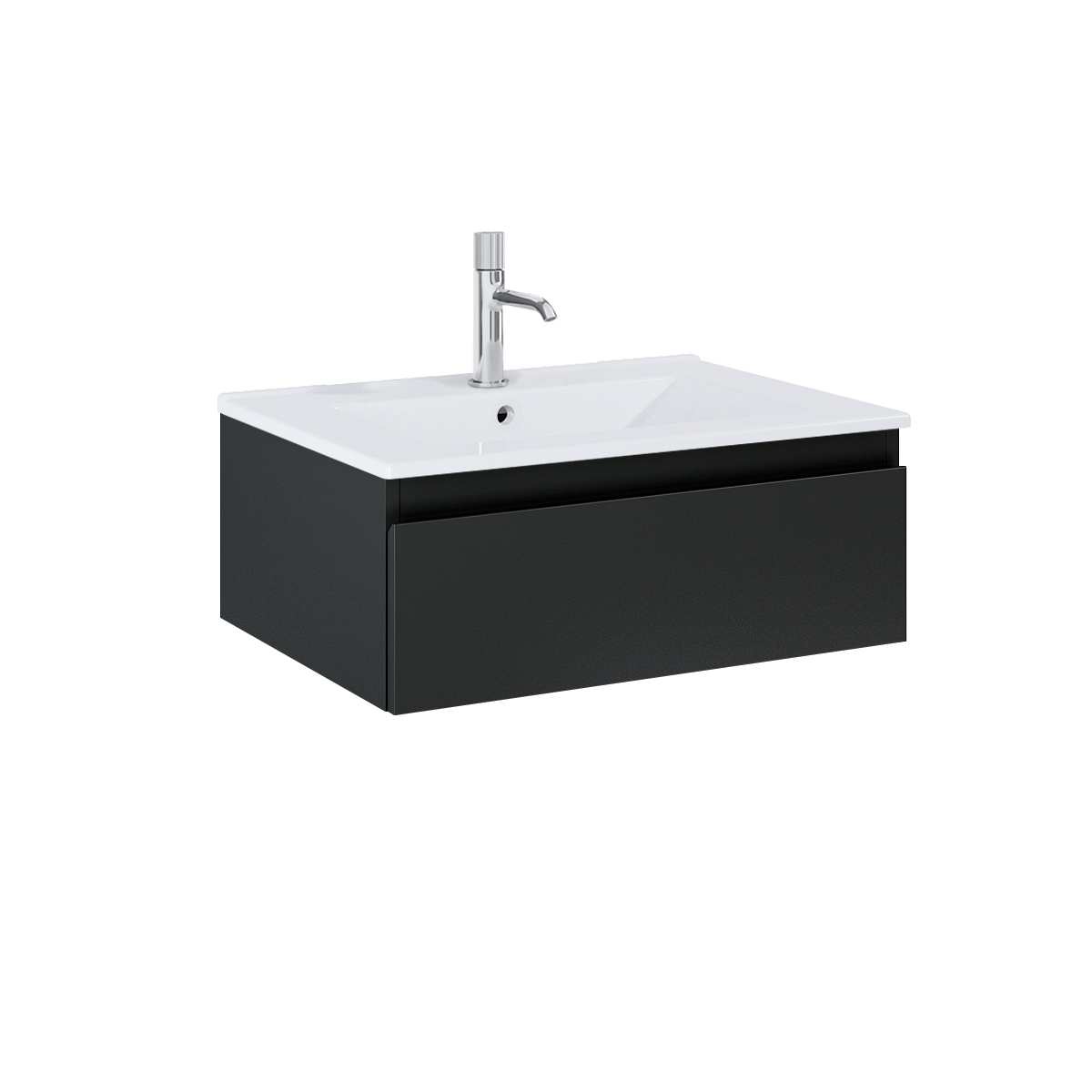 Darmowa Dostawa - Umywalka z szafką 60 cm czarną Oltens Vernal 68004300