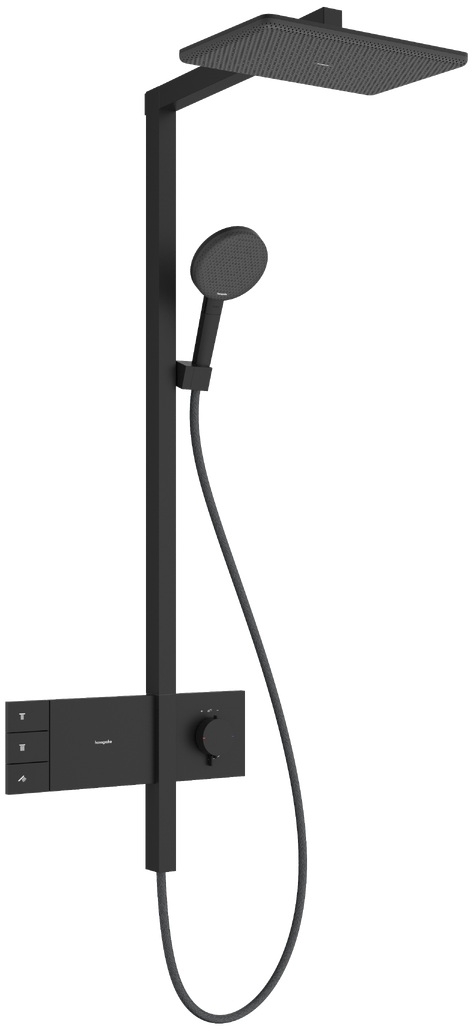 Darmowa Dostawa - Zestaw prysznicowy ścienny termostatyczny z deszczownicą czarny Hansgrohe Raindance Alive Q 24590670