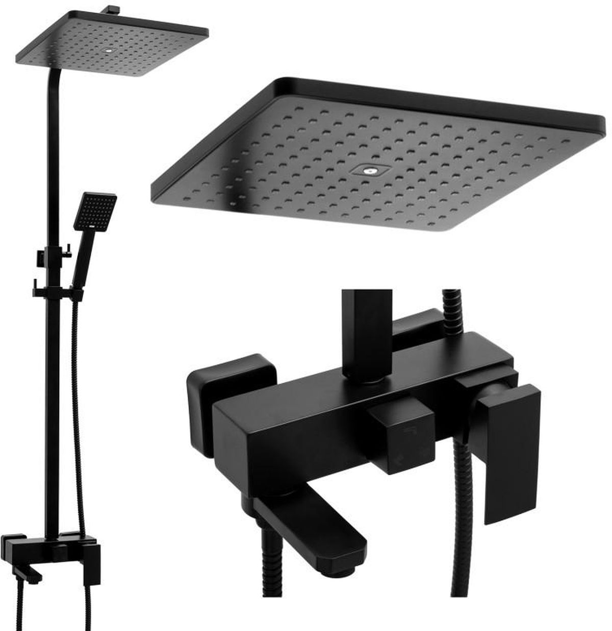 Darmowa Dostawa - Zestaw prysznicowy ścienny czarny YokaHome Cube BPCUBE30BLK