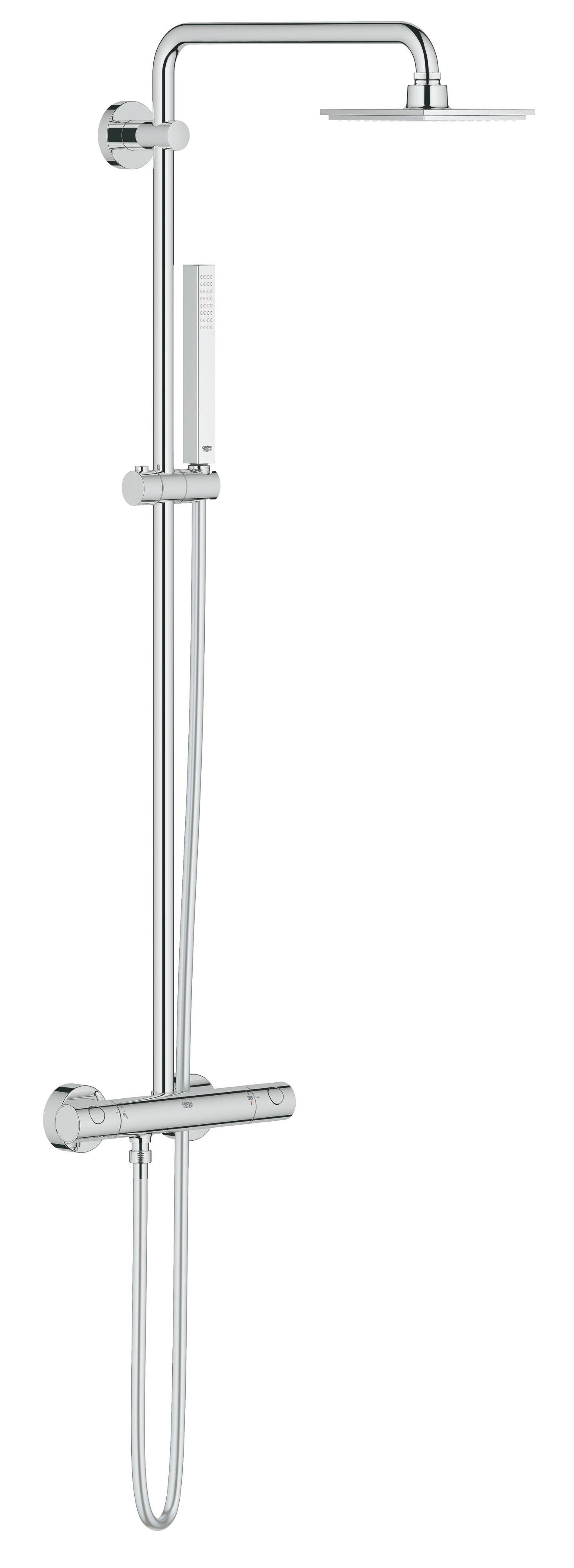 Darmowa Dostawa - Zestaw prysznicowy ścienny termostatyczny z deszczownicą starlight chrome Grohe Euphoria 27932000