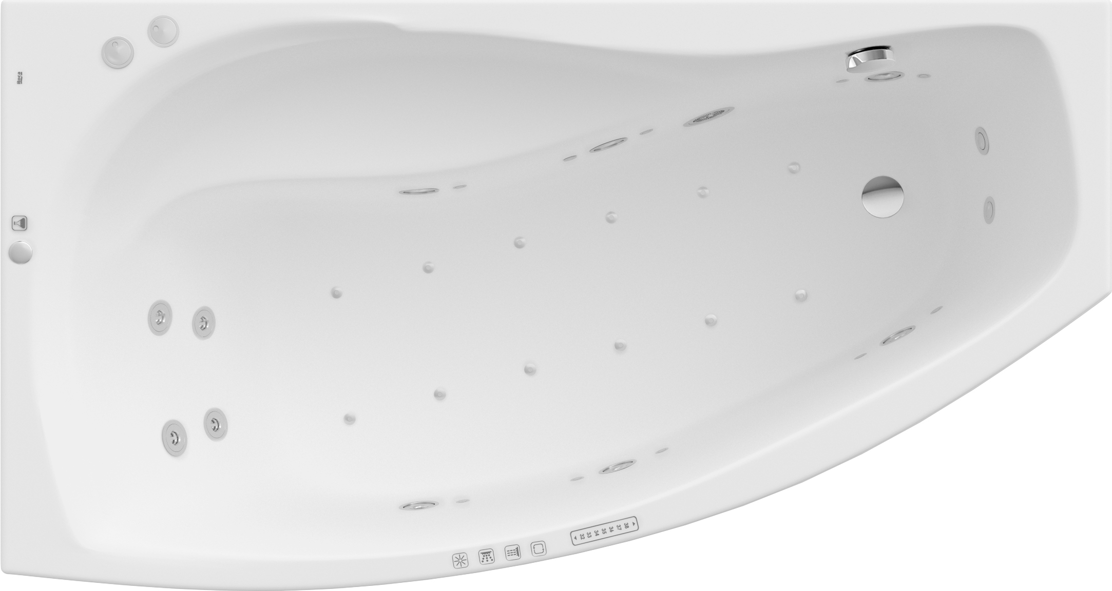 Darmowa Dostawa - Wanna z hydromasażem 150x80 cm asymetryczna biała Roca Nicole A24T127000