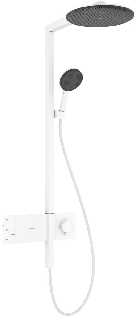 Darmowa Dostawa - Zestaw prysznicowy ścienny termostatyczny z deszczownicą biały Hansgrohe Raindance Alive S 24596700