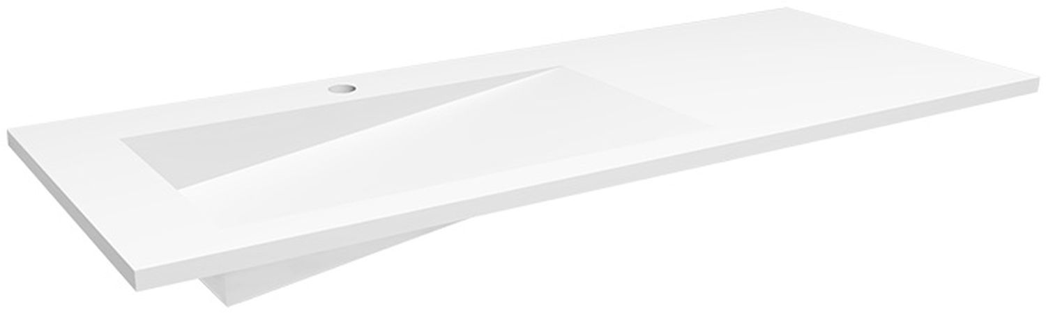 Darmowa Dostawa - Umywalka 120x45 cm prostokątna wpuszczana-z blatem biała Cristalstone Linea Ideal U1200MBLOLBCR