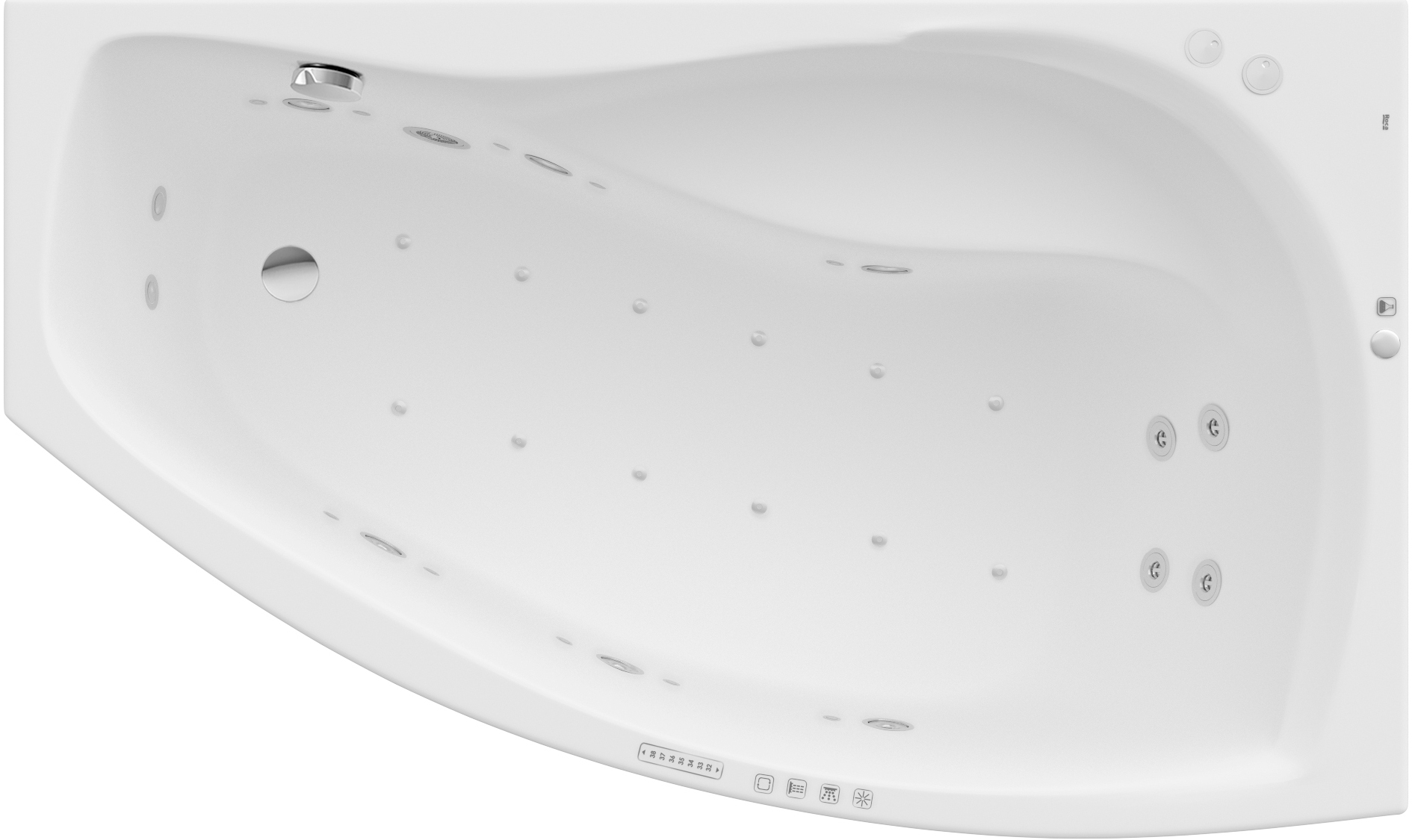 Darmowa Dostawa - Wanna z hydromasażem 150x90 cm asymetryczna biała Roca Nicole A24T151000