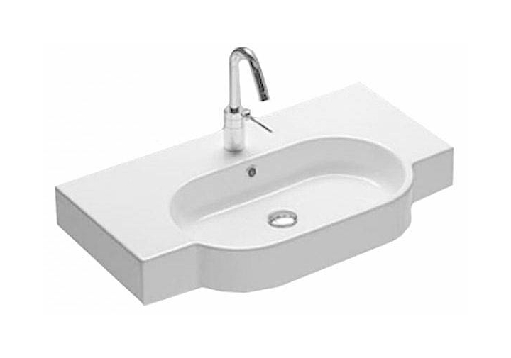 Darmowa Dostawa - Umywalka 90x45 cm prostokątna ścienna-nablatowa-z blatem biała Hatria Area YXA001