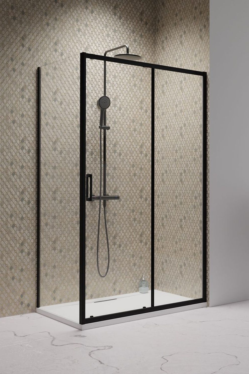 Darmowa Dostawa - Drzwi prysznicowe 140 cm rozsuwane Radaway Premium Pro Black KDJ 10151405401R