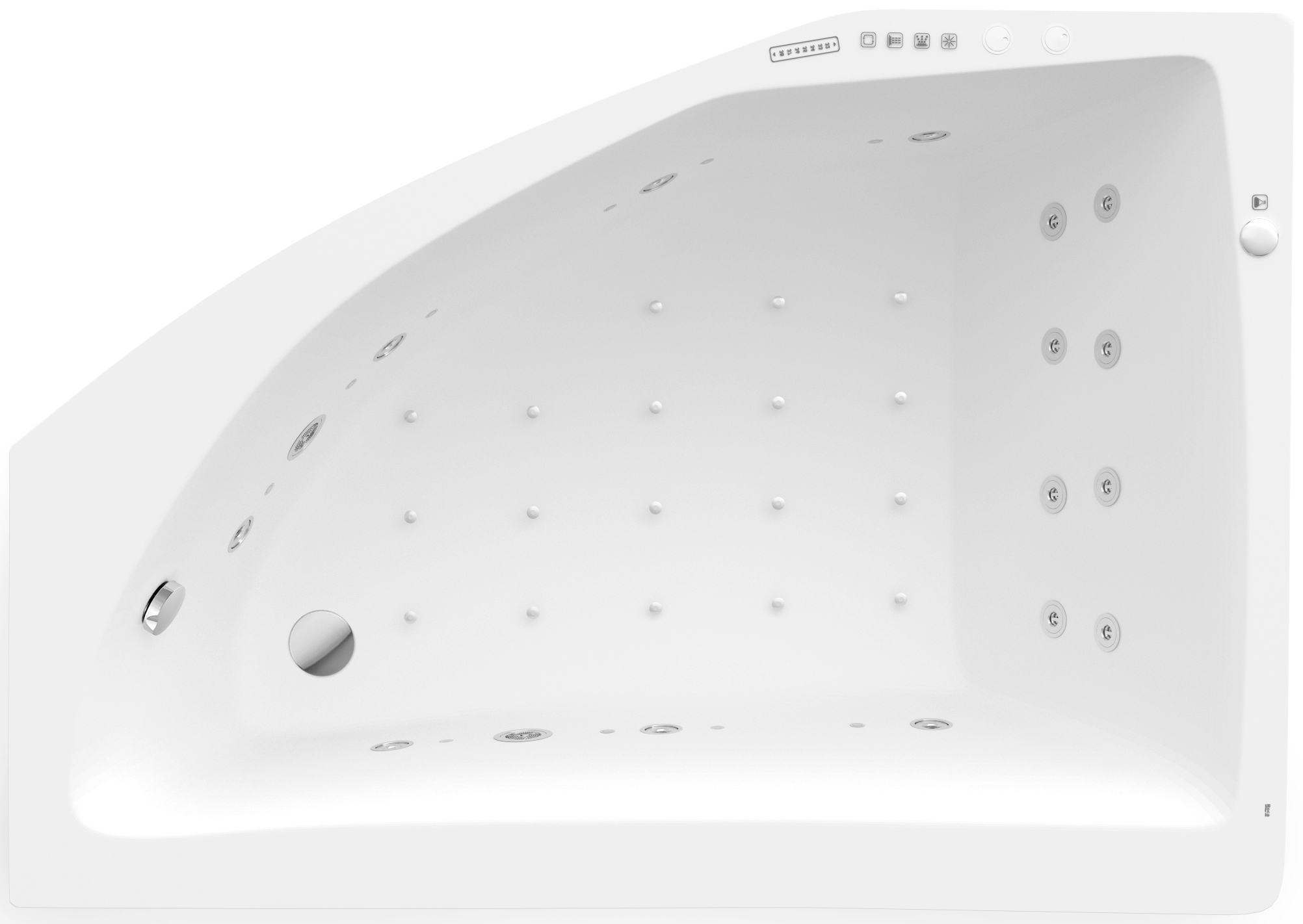 Darmowa Dostawa - Wanna z hydromasażem 175x120 cm asymetryczna biała Roca Aquamarina A24T254000