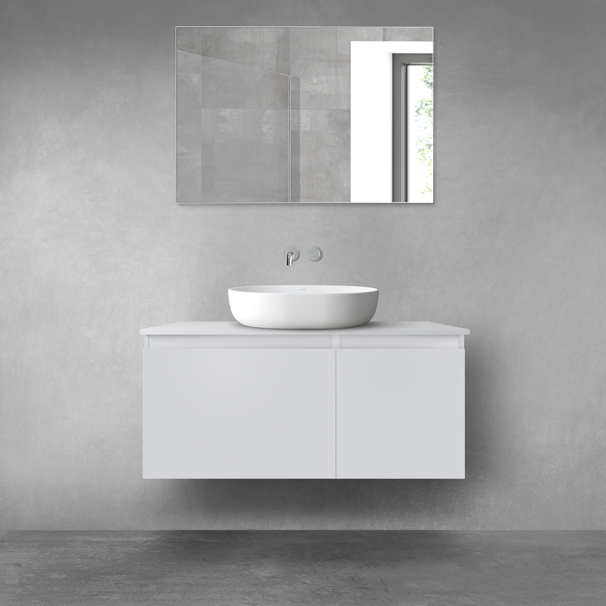Darmowa Dostawa - Zestaw mebli łazienkowych 100x46.4x48.6 cm podumywalkowa wisząca szara Oltens Vernal 68249700