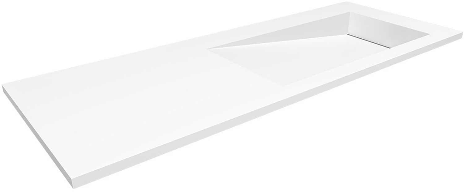 Darmowa Dostawa - Umywalka 120x45 cm prostokątna wpuszczana-z blatem biała Cristalstone Linea Ideal U1200MBPOLBCRBO