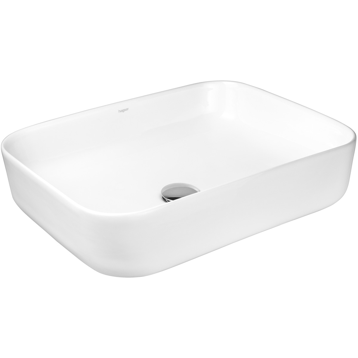Darmowa Dostawa - Umywalka 50x38.5 cm prostokątna nablatowa biała Hagser Dita HGR50000040