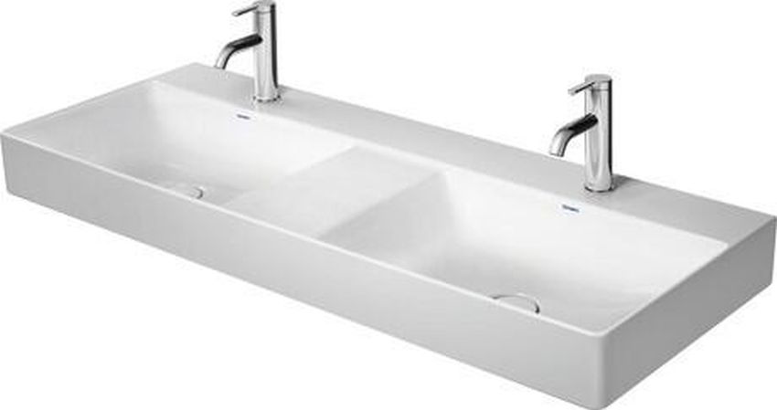 Darmowa Dostawa - Umywalka 120x47 cm prostokątna ścienna-meblowa-podwójna biała Duravit DuraSquare 23531200411
